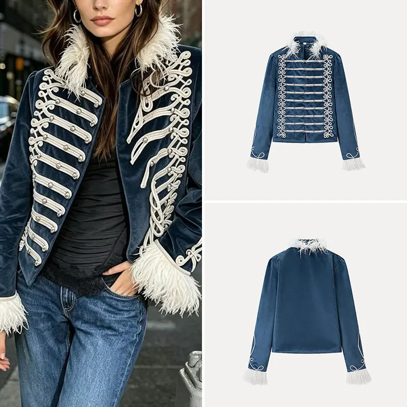 Women's Fashionable Summer Short Jacket 2026 New Style Embroidered Long Sleeve Fur Collar Versatile Splicing Casual Fit
Women's Fashionable Summer Short Jacket 2026 New Style Embroidered Long Sleeve Fur Collar Versatile Splicing Casual Fit