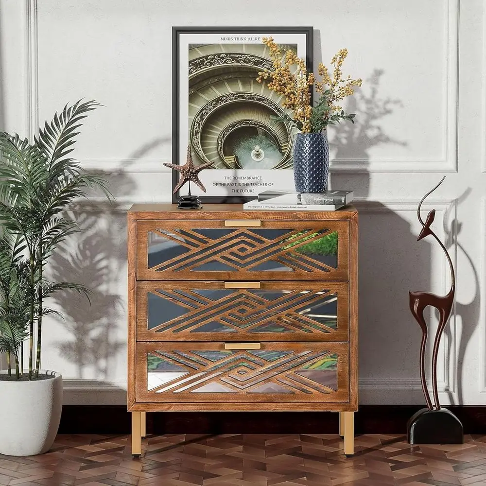 Set o 2 3-Der Accent Drer,s Geometric Mirror ront Der Organizer Chest with Metal Handles & Legs - ern Living Room, Entryway, or
Set o 2 3-Der Accent Drer,s Geometric Mirror ront Der Organizer Chest with Metal Handles & Legs - ern Living Room, Entryway, or