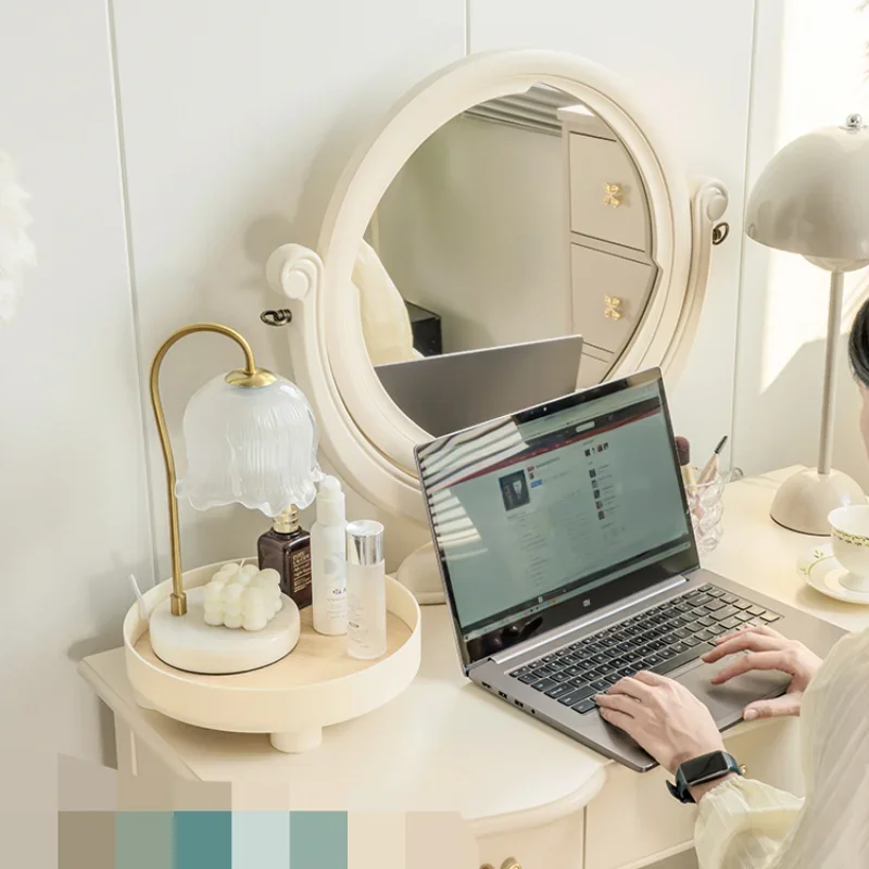 French cream style dressing bedroom dressing table small apartment simple integrated book
French cream style dressing bedroom dressing table small apartment simple integrated book