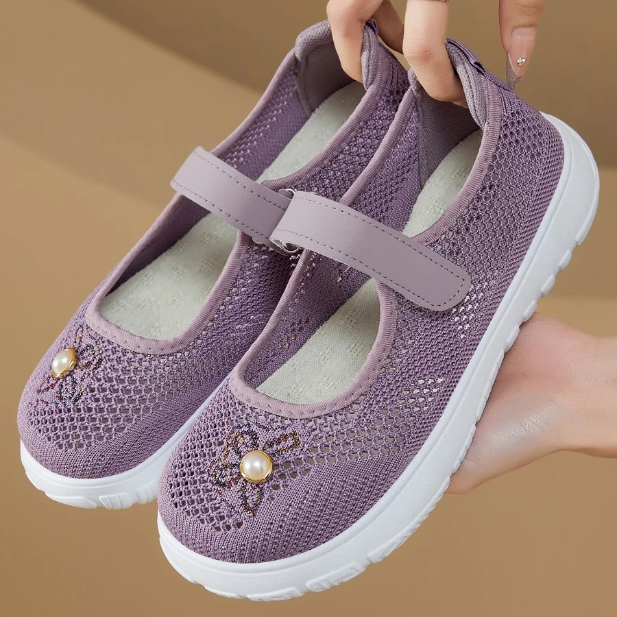 New Soft Lavender Mesh Flats Women Mary Jane Pearl Decor Breathable Knit Slip On Comfort Casual Shoes Mom Wide Toe Loafers Woman
New Soft Lavender Mesh Flats Women Mary Jane Pearl Decor Breathable Knit Slip On Comfort Casual Shoes Mom Wide Toe Loafers Woman