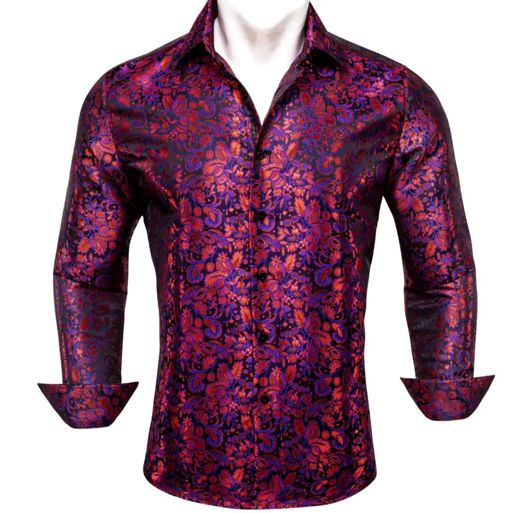Luxury Shirts for Men Silk Long Sleeve Blue Purple Orange Black Paisley Embroidered Slim Fit Male Blouses Casual Tops Barry Wang
Luxury Shirts for Men Silk Long Sleeve Blue Purple Orange Black Paisley Embroidered Slim Fit Male Blouses Casual Tops Barry Wang