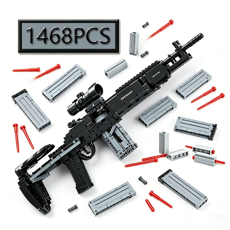 MOC 1468PCS MK14 Combat Rifle Simulation Building Blocks Set - Launching Bullets Educational DIY Puzzle Toy for Children
MOC 1468PCS MK14 Combat Rifle Simulation Building Blocks Set - Launching Bullets Educational DIY Puzzle Toy for Children