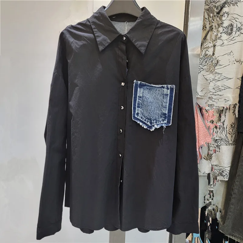 SuperAen Fashion and Casual Korean-style Patchwork Shirt for Women 2025 Autumn New Elegant Oversize Long-sleeved Loose Shirts 
SuperAen Fashion and Casual Korean-style Patchwork Shirt for Women 2025 Autumn New Elegant Oversize Long-sleeved Loose Shirts