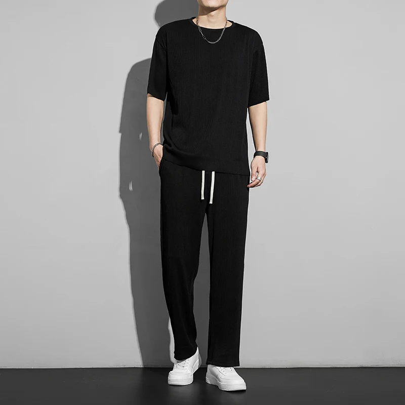 Men's Ice Silk Sports Suit Summer Thin New Casual Thin Long Pants Short Sleeves T-shirt Quick Drying Set Polyester Spandex Blend
Men's Ice Silk Sports Suit Summer Thin New Casual Thin Long Pants Short Sleeves T-shirt Quick Drying Set Polyester Spandex Blend