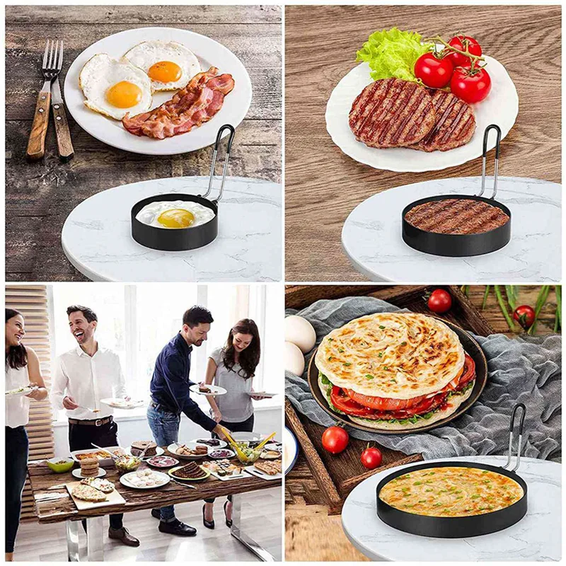 AB15-4X Non Stick Egg Rings,4 In&6 In&8 In Pancake Rings,Fried Egg Poacher Egg Cooking Mold With Oil Brush
AB15-4X Non Stick Egg Rings,4 In&6 In&8 In Pancake Rings,Fried Egg Poacher Egg Cooking Mold With Oil Brush