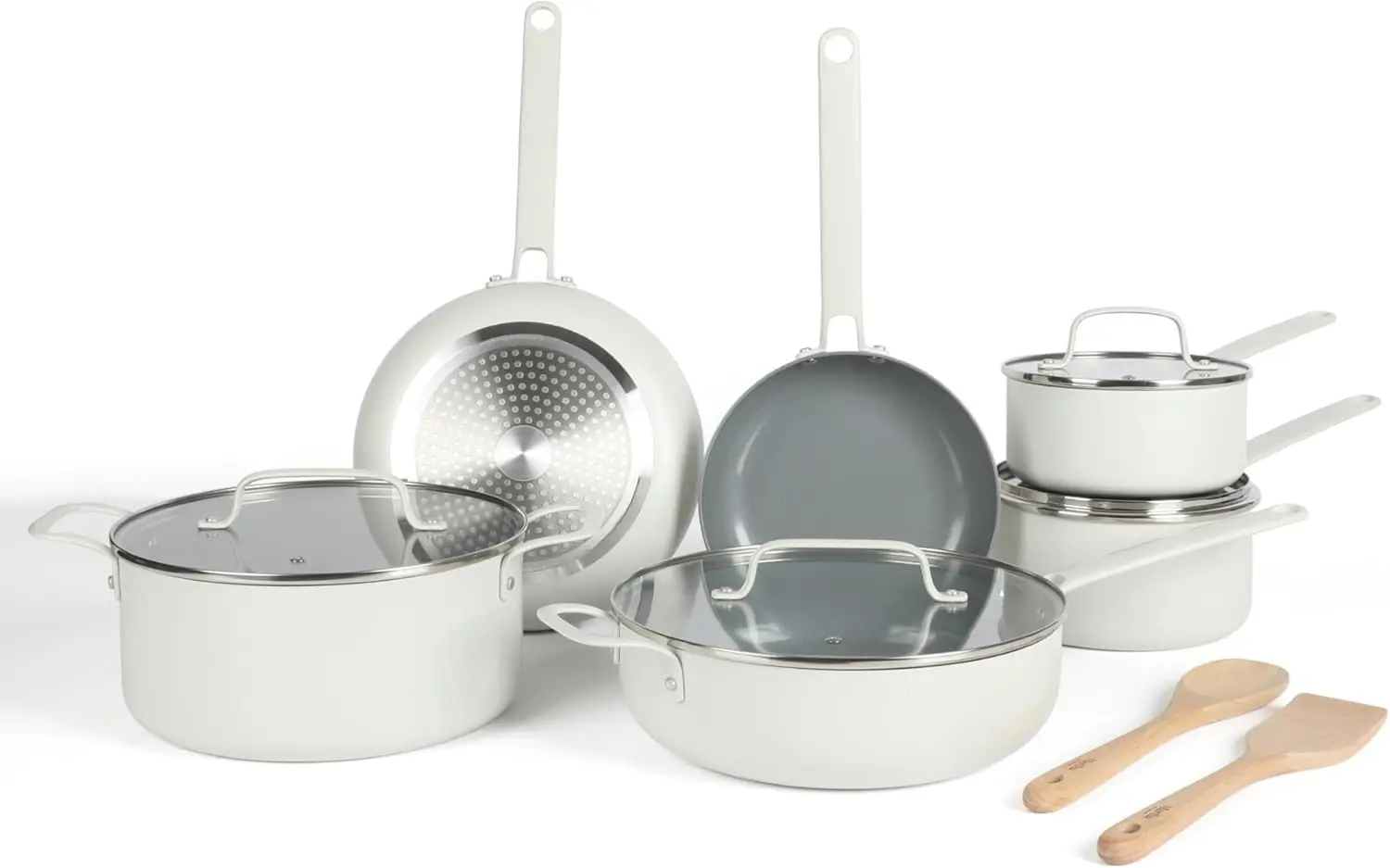 Premium Nonstick PFA Free Ceramic Interior 12 Piece Heavy Gauge Enamel Aluminum Pots and Pans Cookware Set
Premium Nonstick PFA Free Ceramic Interior 12 Piece Heavy Gauge Enamel Aluminum Pots and Pans Cookware Set