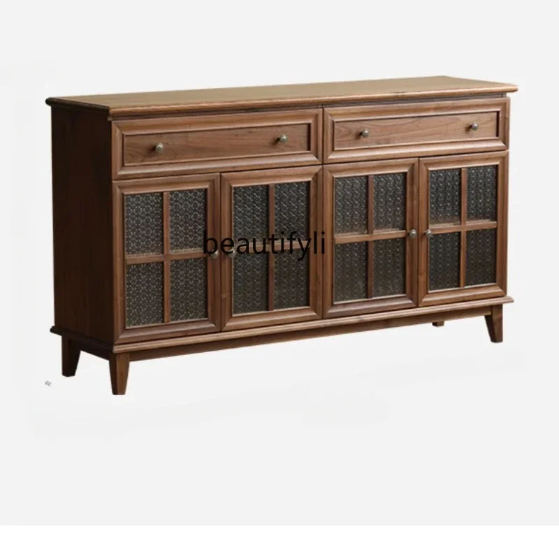 S American-Style Solid Wood Dining Side Tea Cabinet Modern Simple Storage Locker Black Walnut Dining Room Furniture
S American-Style Solid Wood Dining Side Tea Cabinet Modern Simple Storage Locker Black Walnut Dining Room Furniture