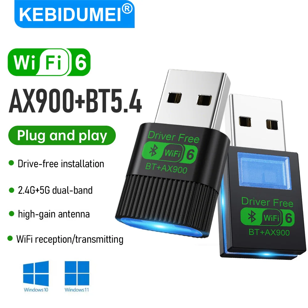 USB-адаптер KEBIDUMEI Bluetooth 5.4, беспроводная сетевая карта WiFi 6 AX900, двухдиапазонный USB-адаптер 2,4G и 5 ГГц, без драйверов для Win10/11
USB-адаптер KEBIDUMEI Bluetooth 5.4, беспроводная сетевая карта WiFi 6 AX900, двухдиапазонный USB-адаптер 2,4G и 5 ГГц, без драйверов для Win10/11