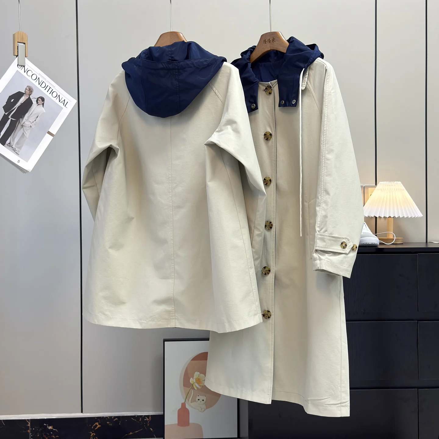 Double-Sided Wear Loose-Fit Hooded Coat Jaet New Autumn Arrival Small Stature Faion Outerwear Coat
Double-Sided Wear Loose-Fit Hooded Coat Jaet New Autumn Arrival Small Stature Faion Outerwear Coat