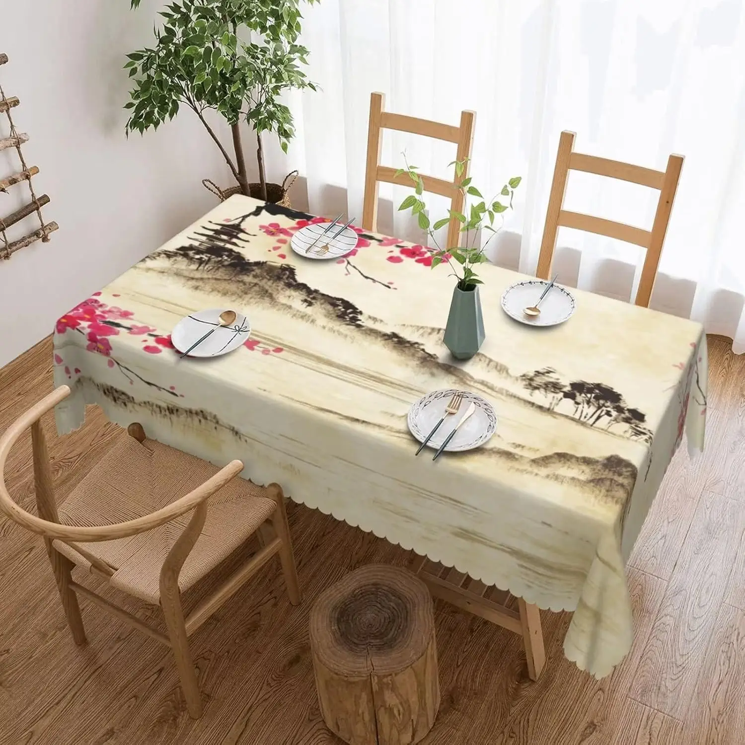 Japanese Tablecloth Cherry Blossom Asian Nature Retro Spring Landscape Mountain Table Cover
Japanese Tablecloth Cherry Blossom Asian Nature Retro Spring Landscape Mountain Table Cover