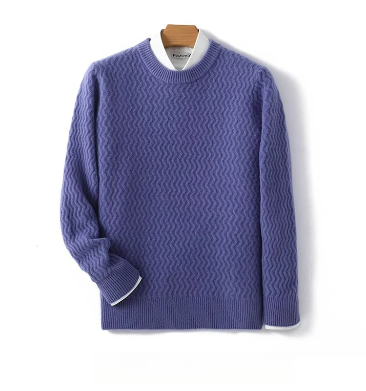 100% Australian pure wool sweater men's crew neck sweater jacquard cashmere thickened warm knitted bottoming shirt
100% Australian pure wool sweater men's crew neck sweater jacquard cashmere thickened warm knitted bottoming shirt
