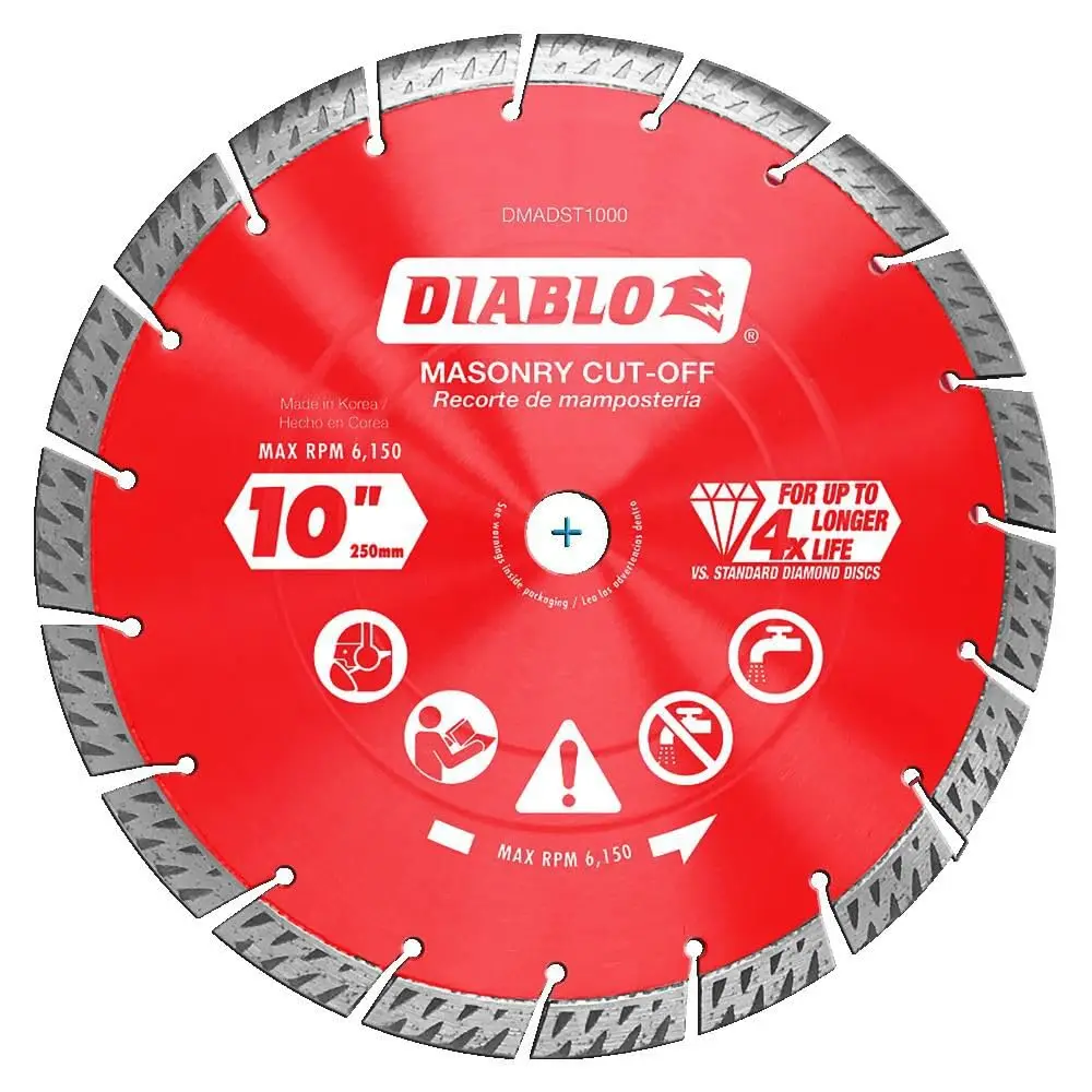 5" Turbo Diamond Blade for Concrete, Brick, Block - Fast Cutting, 30% Faster, 4X Longer Life, 6150 RPM
5" Turbo Diamond Blade for Concrete, Brick, Block - Fast Cutting, 30% Faster, 4X Longer Life, 6150 RPM