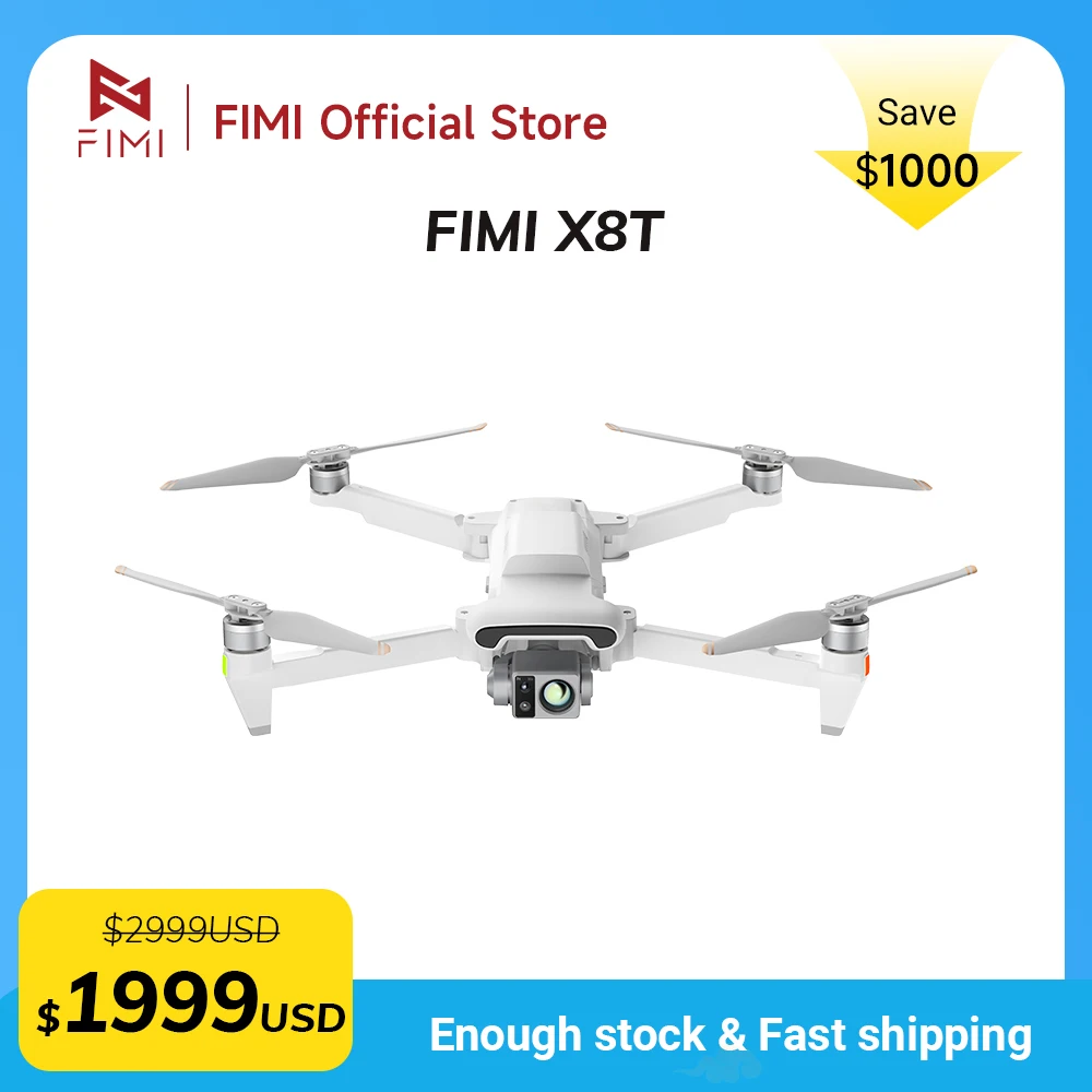 FIMI X8T Drone Thermal Infrared Lens Triple Camera Gimbal RokLink 5.0 20KM Transmission AI Super Night Video 4K GPS Quadcopter
FIMI X8T Drone Thermal Infrared Lens Triple Camera Gimbal RokLink 5.0 20KM Transmission AI Super Night Video 4K GPS Quadcopter