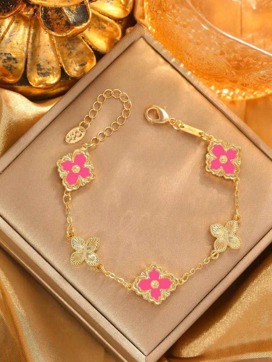 Colorful Flower Enamel Minimalist Fashion Bracelet For Women
Colorful Flower Enamel Minimalist Fashion Bracelet For Women