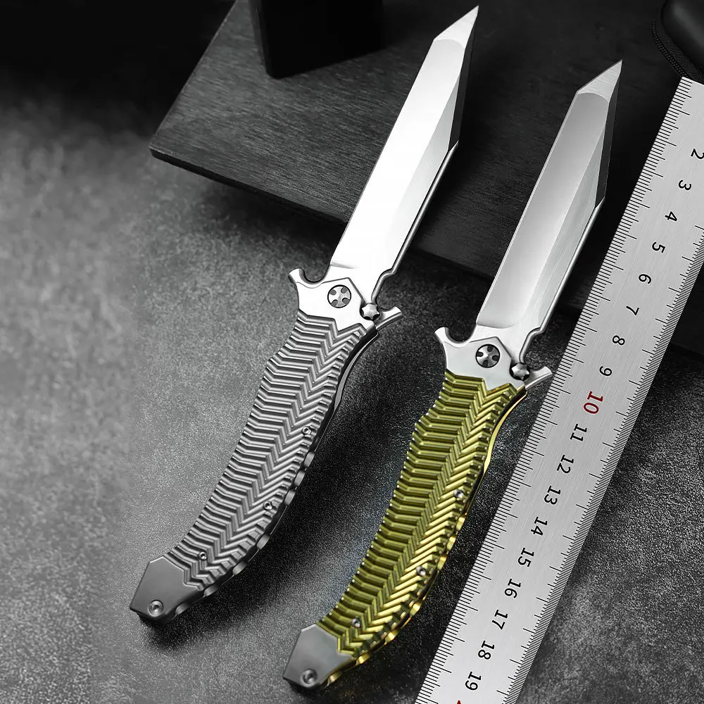New VG10 Steel Folding Knife with Titanium Alloy Handle CNC Precision Carving
New VG10 Steel Folding Knife with Titanium Alloy Handle CNC Precision Carving