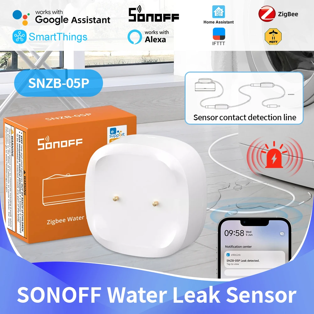 Sonoff Ewelink Zigbee SNZB-05P Применение датчика утечки воды Оповещение в реальном времени Alexa Google Assistant Smarethings
Sonoff Ewelink Zigbee SNZB-05P Применение датчика утечки воды Оповещение в реальном времени Alexa Google Assistant Smarethings
