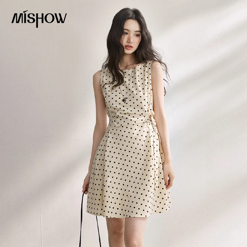 MISHOW 2026 Summer New Women Retro Polka Dot Dress Sleeveless Waist Belt Slim A-Line Party Gentle Mini Dress Apricot MXF22L2610
MISHOW 2026 Summer New Women Retro Polka Dot Dress Sleeveless Waist Belt Slim A-Line Party Gentle Mini Dress Apricot MXF22L2610
