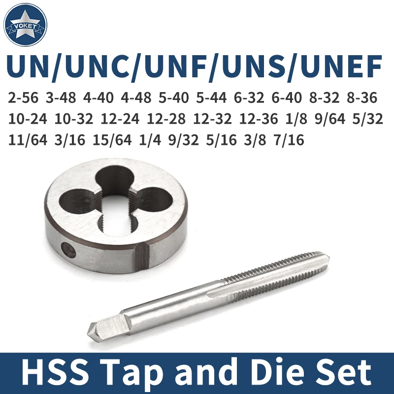 Набор ручных метчиков и плашек VOKET TAP 1SET (американский стандарт) для мелкой резьбы UN/UNC/UNF/UNS/UNEF 2-56~12-36 1/8 9/64 5/32 11/64 3/16
Набор ручных метчиков и плашек VOKET TAP 1SET (американский стандарт) для мелкой резьбы UN/UNC/UNF/UNS/UNEF 2-56~12-36 1/8 9/64 5/32 11/64 3/16