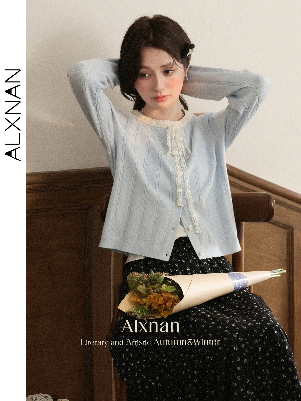 ALXNAN Women's Knitted Cardigans Blue Patchwork Lace Long Sleeve Knitwears 2025 Fall Elegant Short Casual Knitted Tops L56735
ALXNAN Women's Knitted Cardigans Blue Patchwork Lace Long Sleeve Knitwears 2025 Fall Elegant Short Casual Knitted Tops L56735