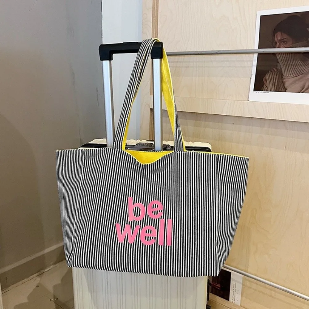 Stripe Stripe Shoulder Bag Two-sided Design Versatile Style Large Capacity Handbag Tote Bag Korean Style Canvas Handbag
Stripe Stripe Shoulder Bag Two-sided Design Versatile Style Large Capacity Handbag Tote Bag Korean Style Canvas Handbag