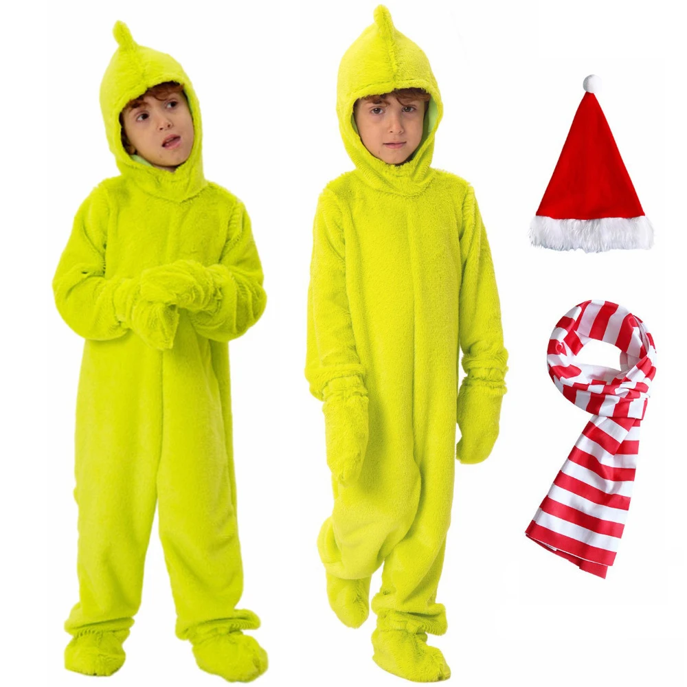 Movie Christmas Green Hair Cosplay Costume Full Set Monster Bodysuit Uniform for Kids Outfit Carnival Party Clothes Roleplay
Movie Christmas Green Hair Cosplay Costume Full Set Monster Bodysuit Uniform for Kids Outfit Carnival Party Clothes Roleplay