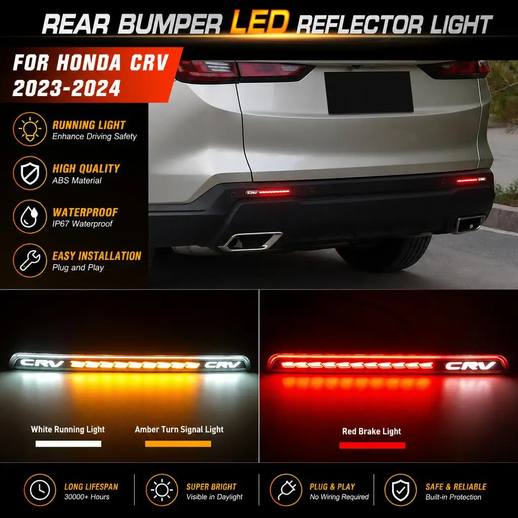 2x Rear Bumper Reflector LED Signal Light For Honda CRV 2023-2025 Car Dynamic Turn Signal Brake Warning Lamp Rear Fog Indicators Lamp
2x Rear Bumper Reflector LED Signal Light For Honda CRV 2023-2025 Car Dynamic Turn Signal Brake Warning Lamp Rear Fog Indicators Lamp