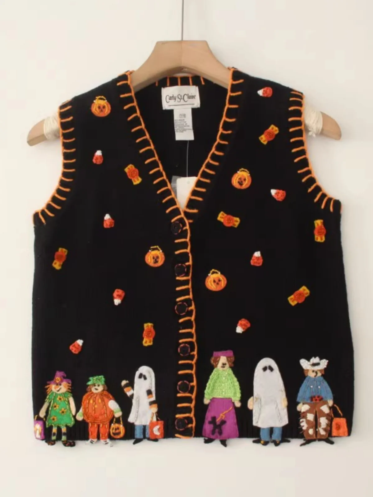 Retro Knitted Heavyweight Linen Cotton Embroidered Cartoon Svel loween Parent-Child Vest Commute Sle Autumn 2023
Retro Knitted Heavyweight Linen Cotton Embroidered Cartoon Svel loween Parent-Child Vest Commute Sle Autumn 2023