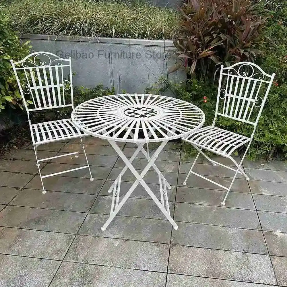 Wrought Iron Retro Green Folding Round Table Outdoor Patio Dining Table and Chairs Set Patio Furniture Garden Chair Outdoor
Wrought Iron Retro Green Folding Round Table Outdoor Patio Dining Table and Chairs Set Patio Furniture Garden Chair Outdoor