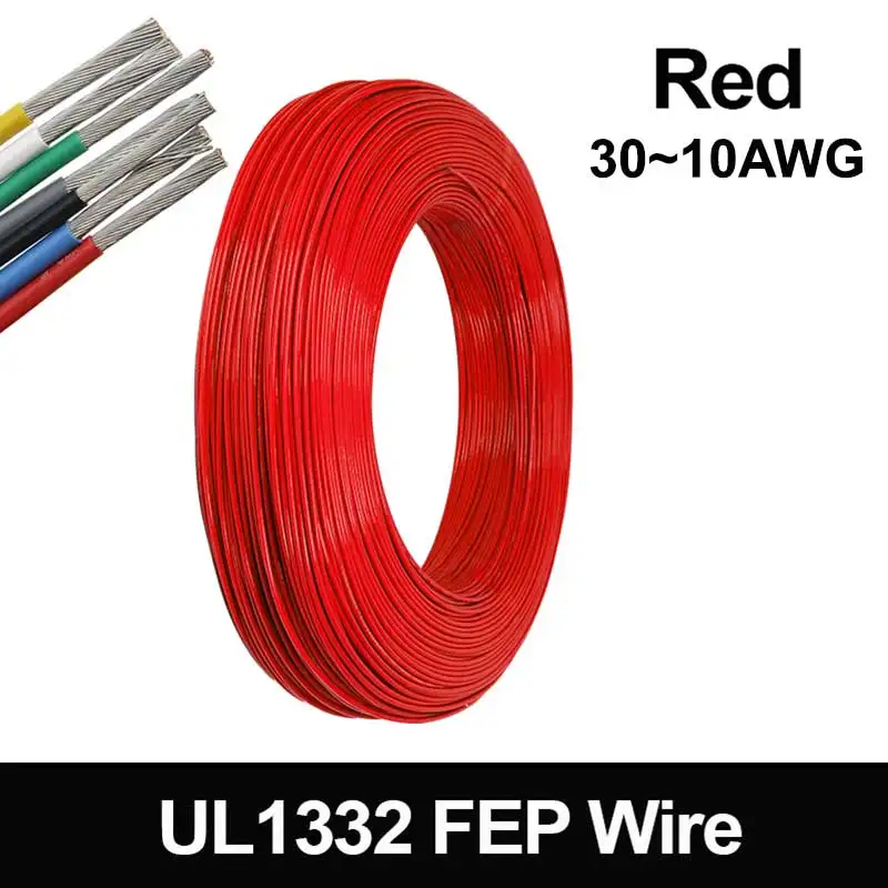 1~100M Red UL1332 PTFE Wire 30 28 26 24 22 20 18 16 14 13 12 11 10AWG FEP Insulation Tinned Copper Cable for 3D Printer
1~100M Red UL1332 PTFE Wire 30 28 26 24 22 20 18 16 14 13 12 11 10AWG FEP Insulation Tinned Copper Cable for 3D Printer