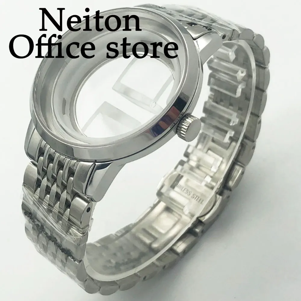 NEITON 40.5mm silver sterile watch case sapphire glass fit Miyota8205 8215 821A movement
NEITON 40.5mm silver sterile watch case sapphire glass fit Miyota8205 8215 821A movement