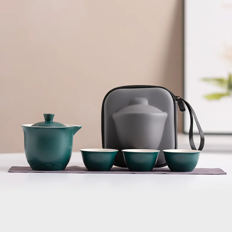 Ceramic Portable Travel Tea Set Complete Gongfu Tea Kit With Carry Bag Business Gift Set
Ceramic Portable Travel Tea Set Complete Gongfu Tea Kit With Carry Bag Business Gift Set