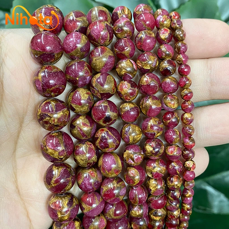 Natural Golden Stripe Red Cloisonne Stone Round Beads 4/6/8/10/12mm DIY Women's Bracelet for Jewelry Making Necklace 15" Strand
Natural Golden Stripe Red Cloisonne Stone Round Beads 4/6/8/10/12mm DIY Women's Bracelet for Jewelry Making Necklace 15" Strand