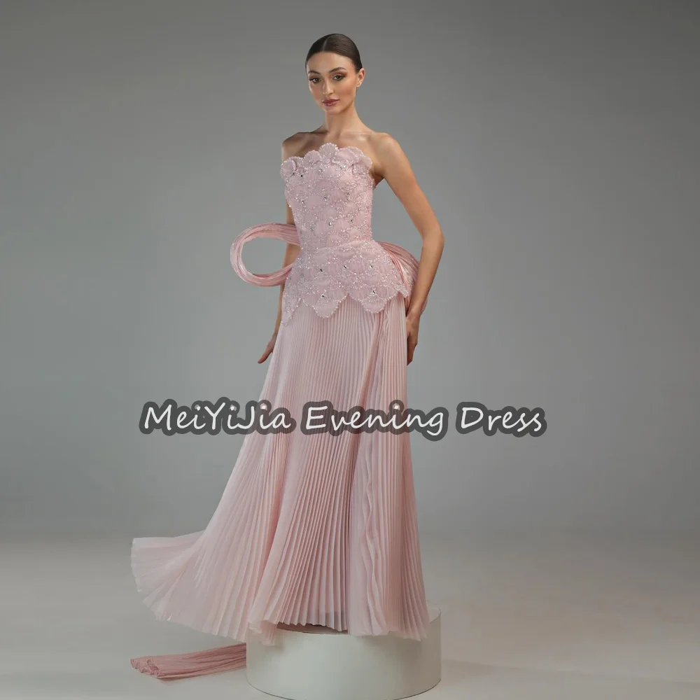 Simin Chiffon A-line Strapless Appliques Floor Length Evening Dresses For Women 2025 With Pleats Draped Sleeveless Party Dress
Simin Chiffon A-line Strapless Appliques Floor Length Evening Dresses For Women 2025 With Pleats Draped Sleeveless Party Dress