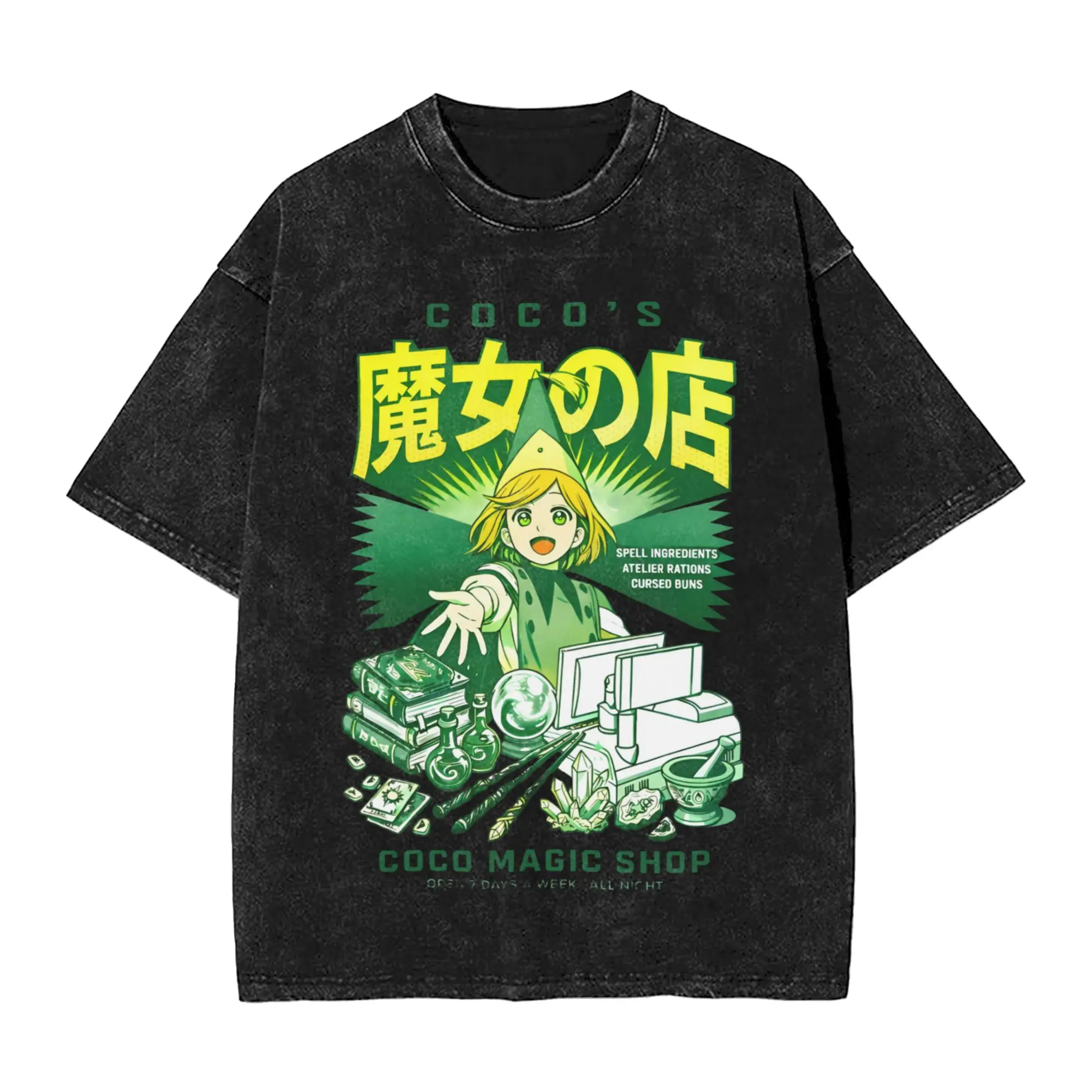 2026 Witch Hat Atelier Coco Single Sided Washed T-shirt Magic Shop Japanese Text Anime Print Oversized Cotton Tee For Otaku Fans
2026 Witch Hat Atelier Coco Single Sided Washed T-shirt Magic Shop Japanese Text Anime Print Oversized Cotton Tee For Otaku Fans