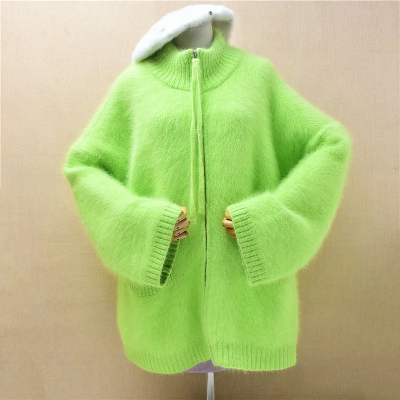 1.2KG Heavy Thick Women Green Hairy Mink Cashmere Knitted Medium Long Zippers Long Lantern Sleeves Loose Caridgans Sweater Coat
1.2KG Heavy Thick Women Green Hairy Mink Cashmere Knitted Medium Long Zippers Long Lantern Sleeves Loose Caridgans Sweater Coat