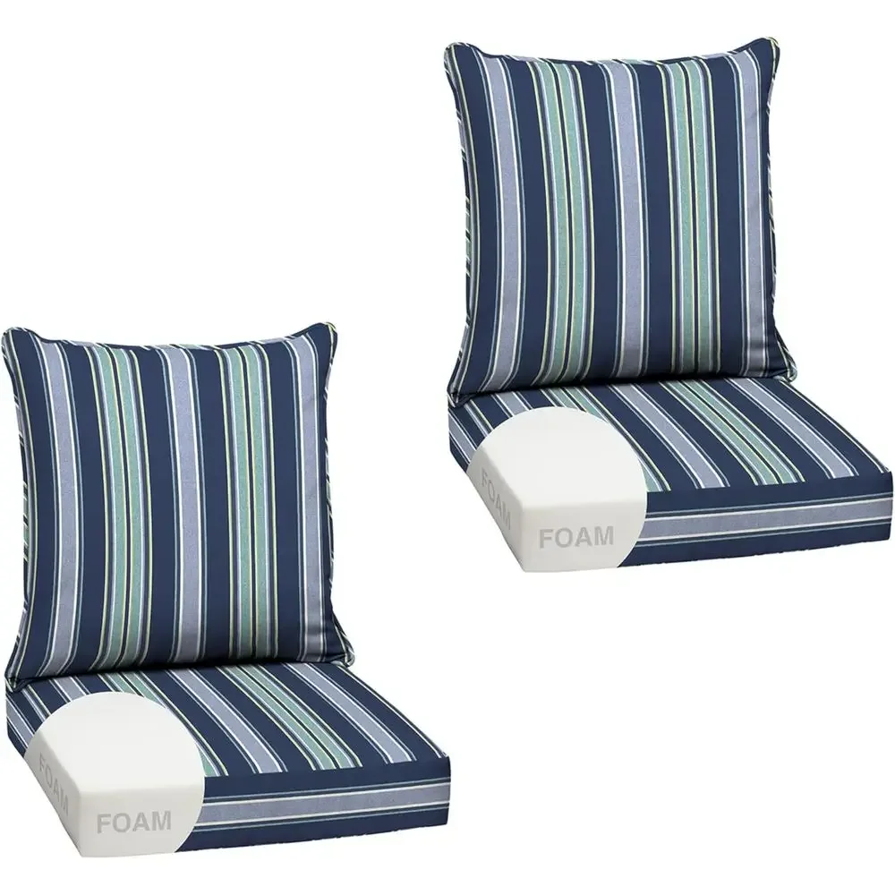 Deep Seat Cushion Set (2-Pack), 24x24, High-Density Foam, Durable Weather-Resistant, Patio Chair Sofa, Sapphire Blue Stripe
Deep Seat Cushion Set (2-Pack), 24x24, High-Density Foam, Durable Weather-Resistant, Patio Chair Sofa, Sapphire Blue Stripe