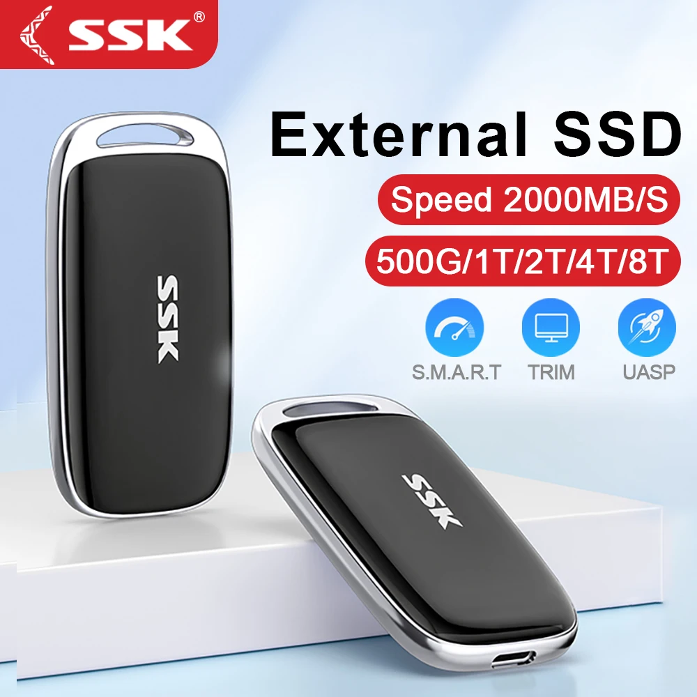 Внешний жесткий диск SSK Портативный SSD-накопитель до 2000 МБ/с Внешние твердотельные накопители USB 3.2 для ноутбуков iPhone Mac со светодиодом
Внешний жесткий диск SSK Портативный SSD-накопитель до 2000 МБ/с Внешние твердотельные накопители USB 3.2 для ноутбуков iPhone Mac со светодиодом
