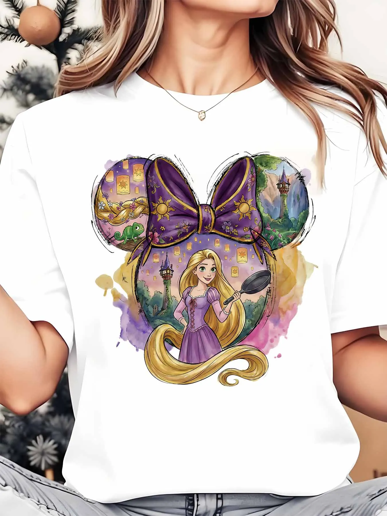 Disney Rapunzel Minnie Mouse Ears Women's Round Neck Shirt Summer Tops Comfortable Unisex Casual Short Sleeve Tee
Disney Rapunzel Minnie Mouse Ears Women's Round Neck Shirt Summer Tops Comfortable Unisex Casual Short Sleeve Tee