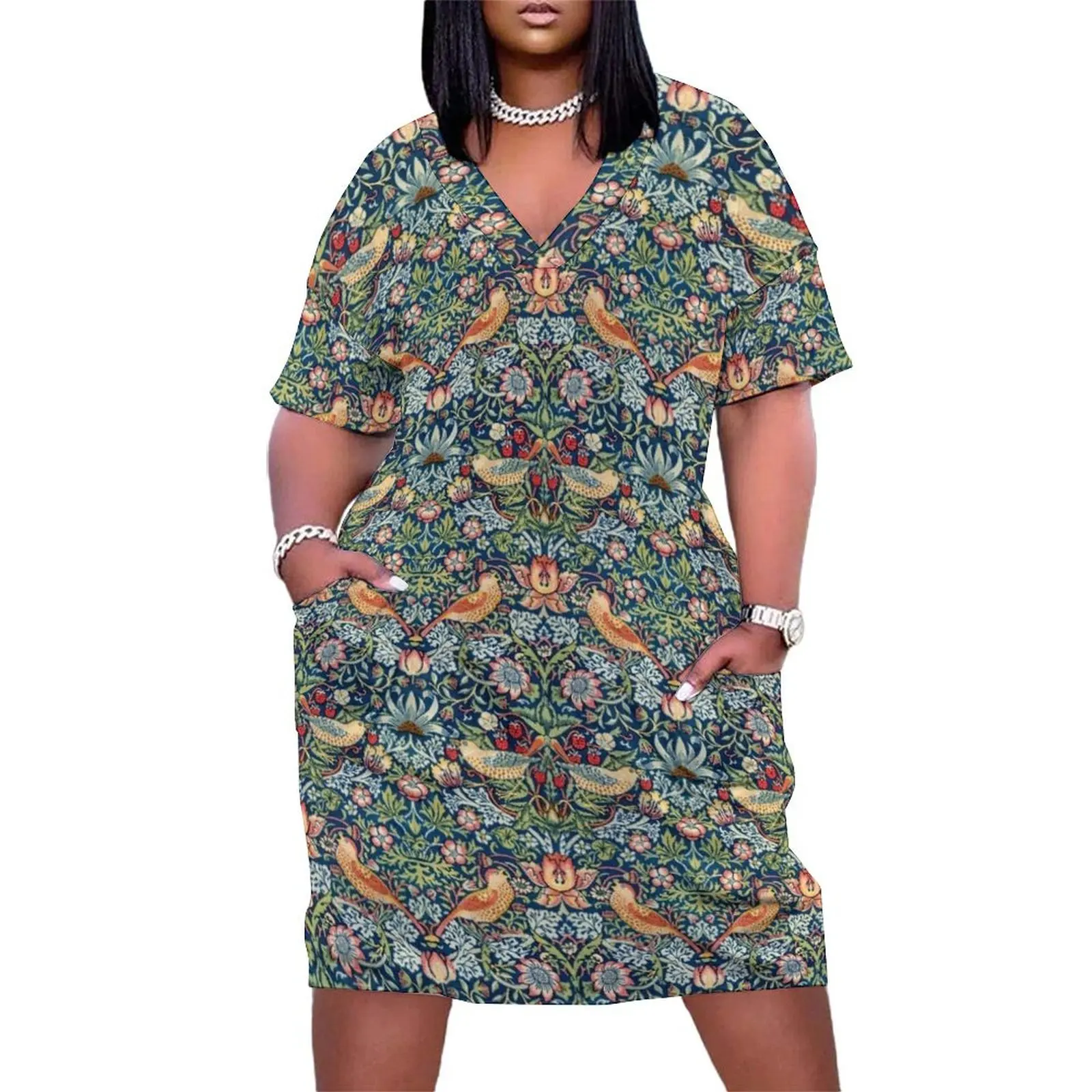 The Strawberry Thief William Morris Pattern Loose Pocket Dress Long dresses Women's dresses
The Strawberry Thief William Morris Pattern Loose Pocket Dress Long dresses Women's dresses