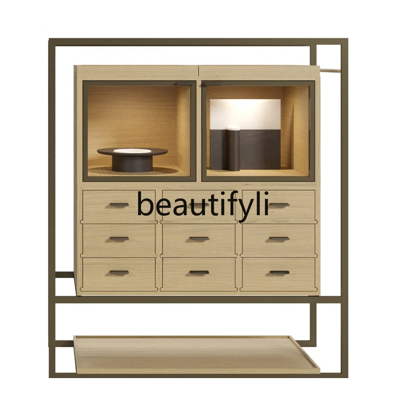 Stainless steel side cabinet Hotel simple sideboard cabinet Club light luxury ash wood wine high cabinet
Stainless steel side cabinet Hotel simple sideboard cabinet Club light luxury ash wood wine high cabinet