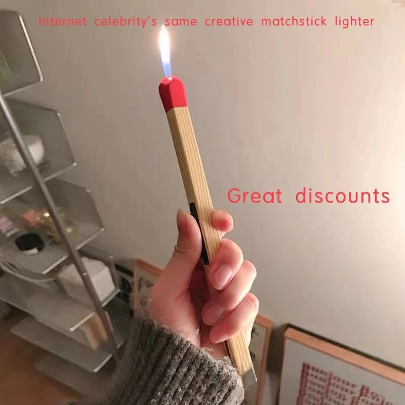 Creative Home Kitchen Gas Stove Matchstick Shape Butane Gas Lighter Personalized Cigarette Cigar Lighter Smoking Accessories
Creative Home Kitchen Gas Stove Matchstick Shape Butane Gas Lighter Personalized Cigarette Cigar Lighter Smoking Accessories