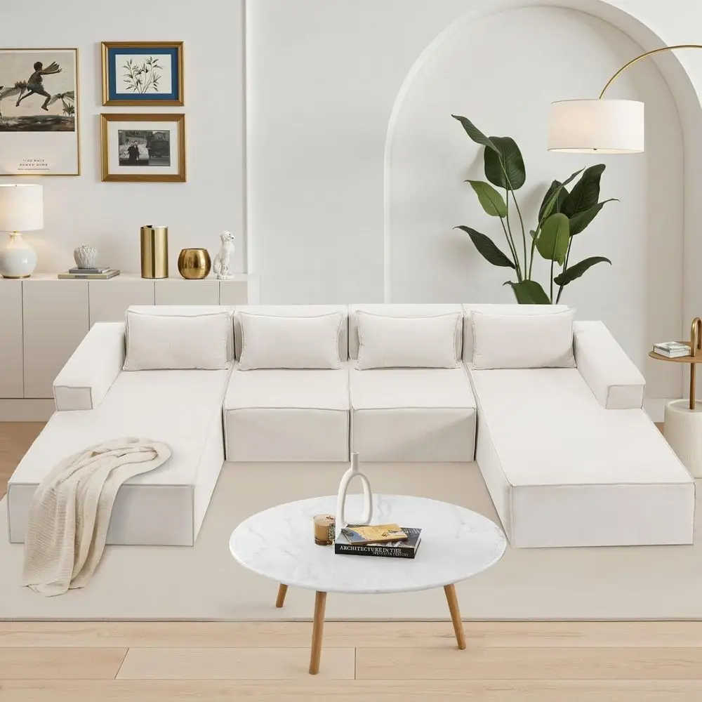 Extra Long Chaise U-Shaped Cloud Sofa, Oversized Chenille Couch Set for Living Room, Comfortable Floor Seating, Ready to Use
Extra Long Chaise U-Shaped Cloud Sofa, Oversized Chenille Couch Set for Living Room, Comfortable Floor Seating, Ready to Use