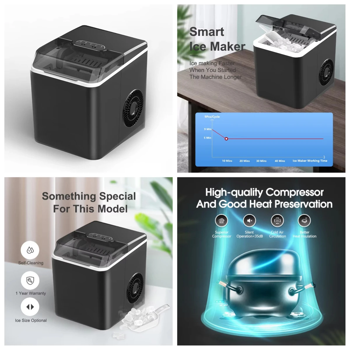 Portable Ice Cube Maker, 10kg/Day OEM Fast Ice Machine for Home Office Bar
Portable Ice Cube Maker, 10kg/Day OEM Fast Ice Machine for Home Office Bar