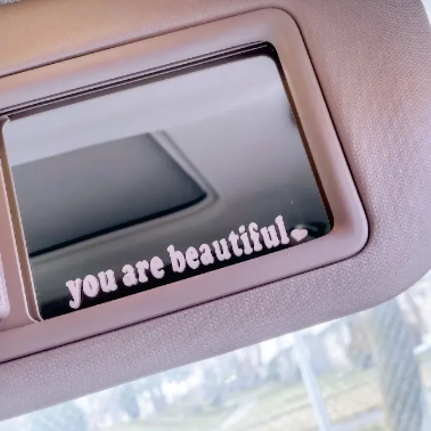 The Text Car Stickers You Are Beautiful Interior Decoration Rear View Mirror Fashion Stickers Creative Sport PVC Vinyl Decals
The Text Car Stickers You Are Beautiful Interior Decoration Rear View Mirror Fashion Stickers Creative Sport PVC Vinyl Decals