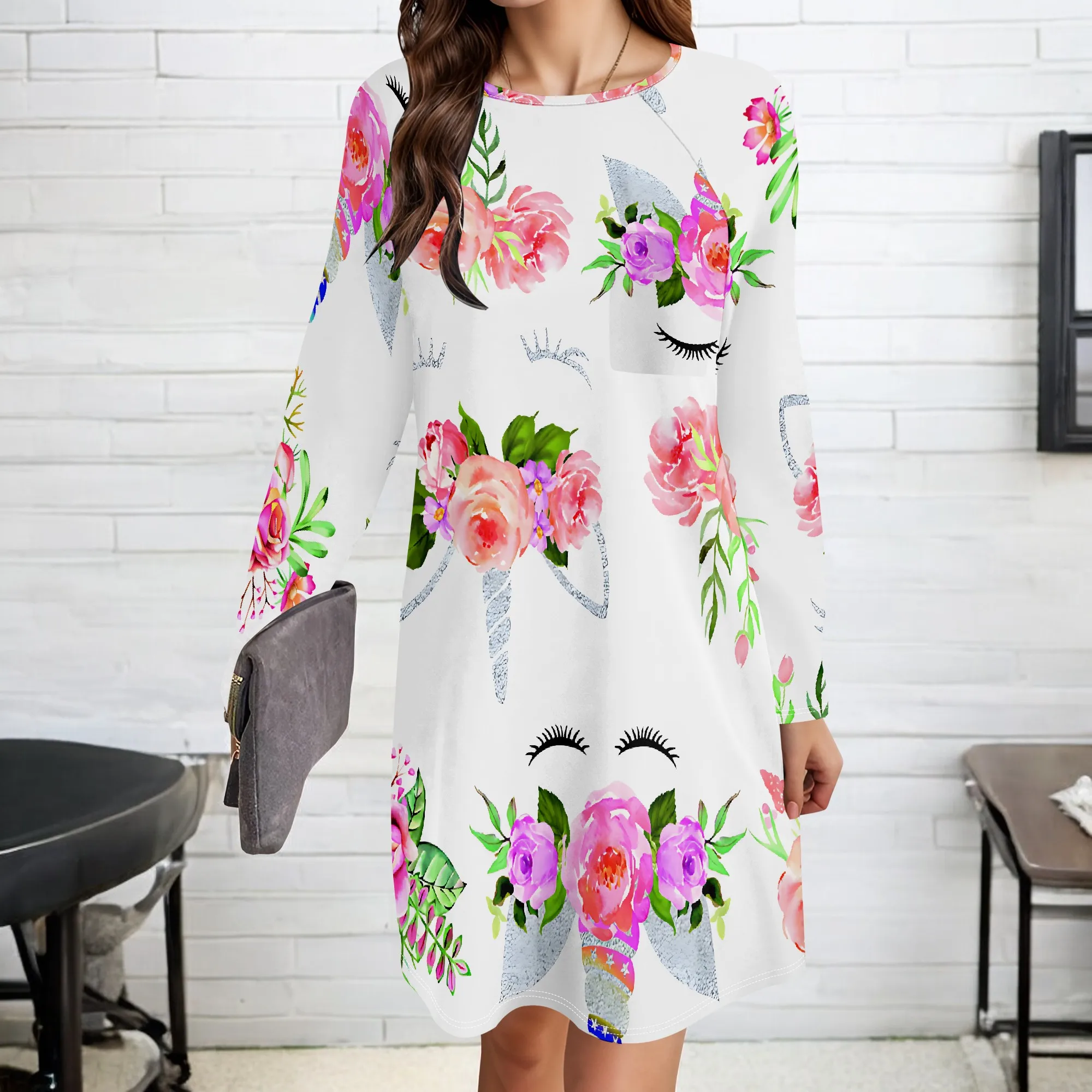 Women's Summer Autumn 3D Fashion Printed Retro Long Sleeve Round Neck Dress
Women's Summer Autumn 3D Fashion Printed Retro Long Sleeve Round Neck Dress