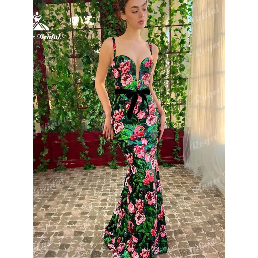 Colorful Floral Sequin Prom Dress Deep V Evening Dress Spaghetti Strap Mermaid Women's formal evening gowns Customized
Colorful Floral Sequin Prom Dress Deep V Evening Dress Spaghetti Strap Mermaid Women's formal evening gowns Customized