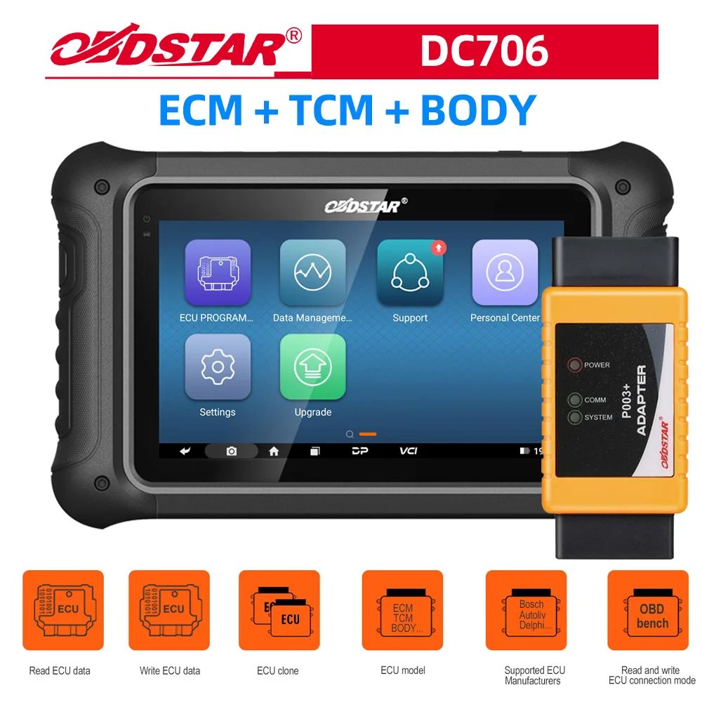 OBDSTAR DC706 ECU Tool A/B/C Версия для автомобилей и мотоциклов ECM/TCM/BODY Clone от OBD или BENCH
OBDSTAR DC706 ECU Tool A/B/C Версия для автомобилей и мотоциклов ECM/TCM/BODY Clone от OBD или BENCH