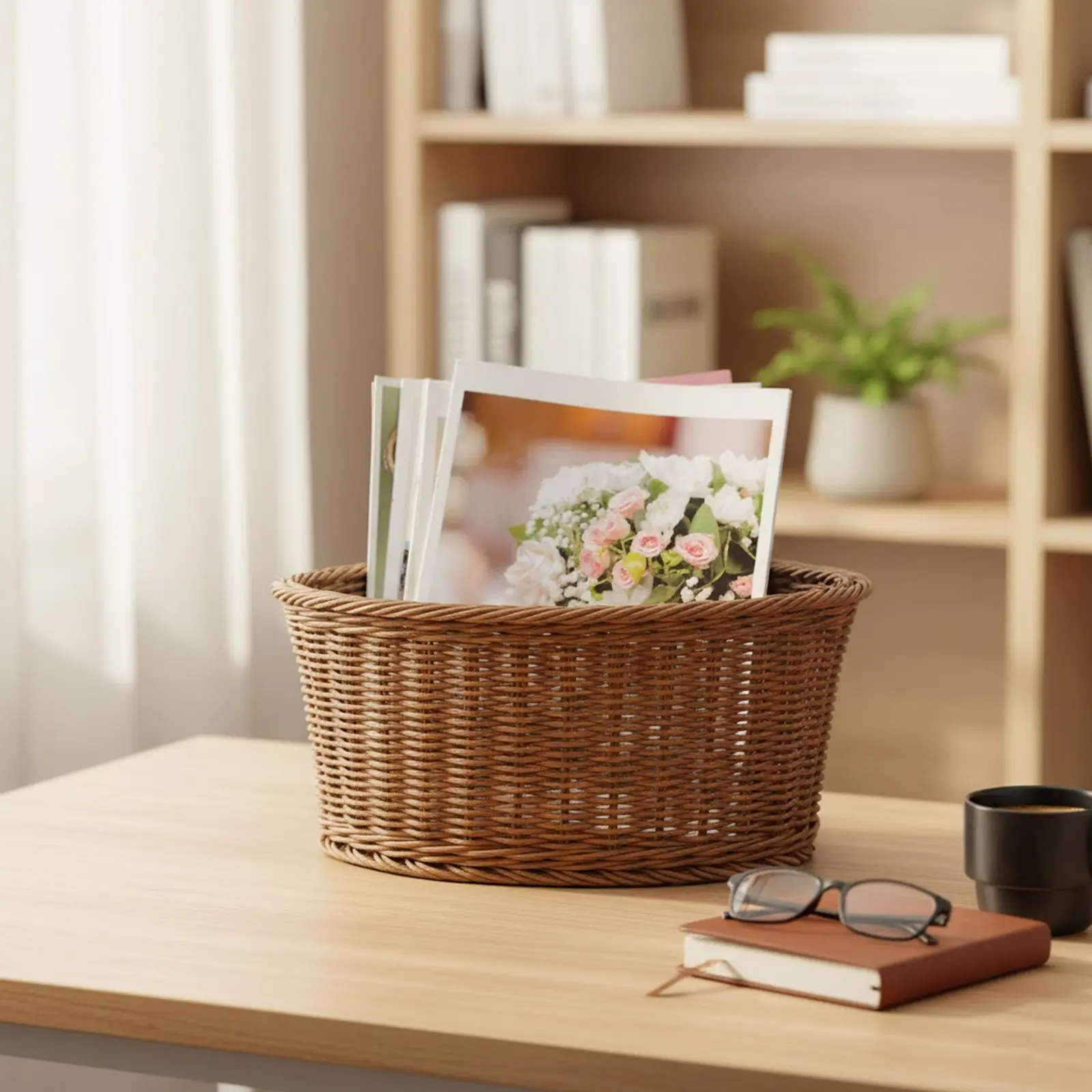 Woven Corner Basket 14x10x6 in Triangular Storage Bin for Shelf Wardrobe Bathroom Kitchen Closet Organizer Fan-Shaped Design
Woven Corner Basket 14x10x6 in Triangular Storage Bin for Shelf Wardrobe Bathroom Kitchen Closet Organizer Fan-Shaped Design