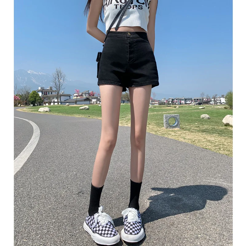 High Waist Black Denim Shorts Women's Slim Fit A-Line Elastic Summer Hot Pants Versatile plus Size CleanFit Cotton Stretch
High Waist Black Denim Shorts Women's Slim Fit A-Line Elastic Summer Hot Pants Versatile plus Size CleanFit Cotton Stretch