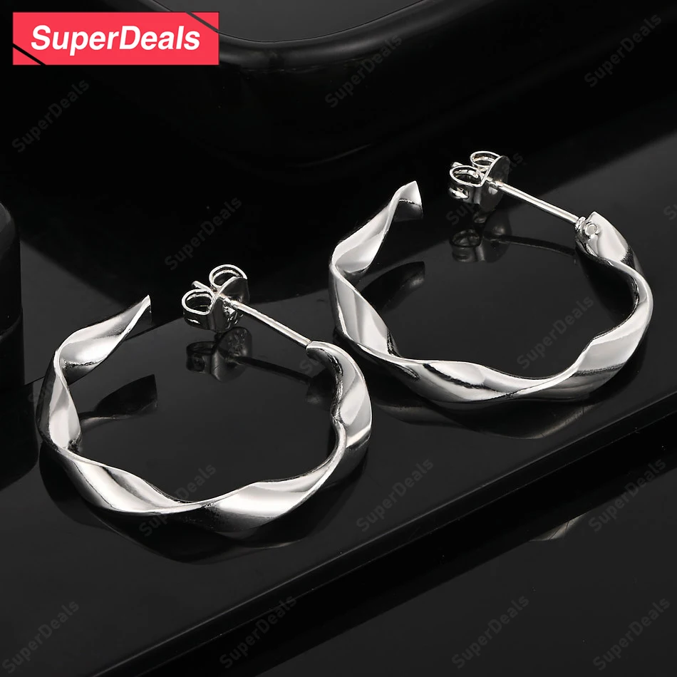 SuperDeals 925 Sterling Silver Spiral Stud Earring Women Banquet Party Wedding Design Jewelry Fashion Exquisite Gift
SuperDeals 925 Sterling Silver Spiral Stud Earring Women Banquet Party Wedding Design Jewelry Fashion Exquisite Gift